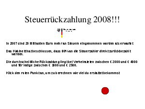 Steuerrueckzahlung 2009