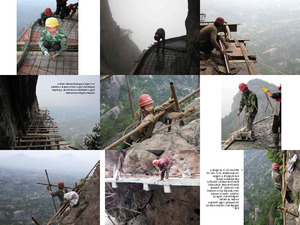 Wanderwegbau in den Bergen - China