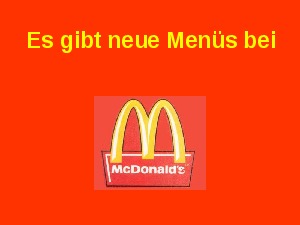 Neue McDonalds Menues