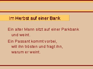 Im Herbst auf einer Bank