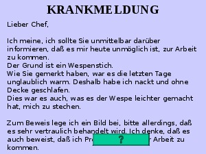 Krankmeldung