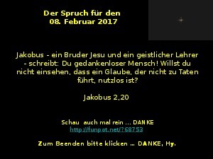 Der Spruch fuer 08.02.2017