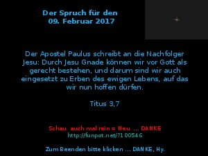 Der Spruch fuer 09.02.2017