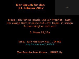 Der Spruch fuer 13.02.2017