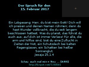 Der Spruch fuer 15.02.2017