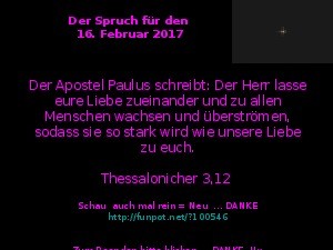 Der Spruch fuer 16.02.2017