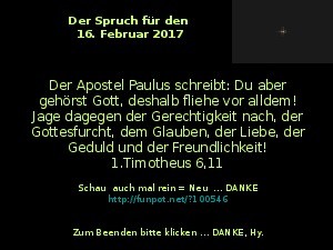 Der Spruch fuer 17.02.2017
