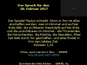 Der Spruch fuer 20..02.2017