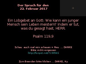 Der Spruch fuer 22..02.2017