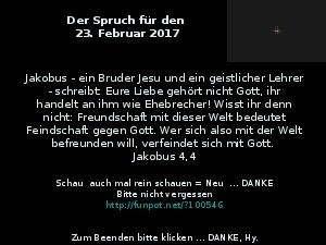 Der Spruch fuer 23..02.2017