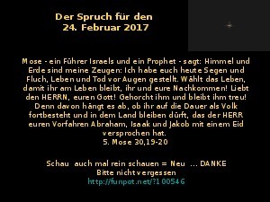 Der Spruch fuer 24.02.2017