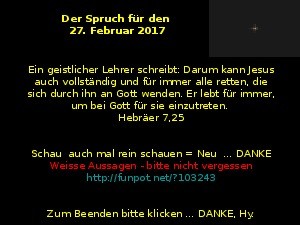 Der Spruch fuer 27.02.2017