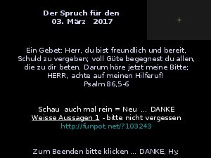 Der Spruch fuer 03.03.2017