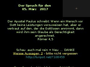 Der Spruch fuer 05.03.2017
