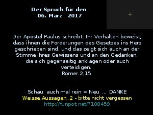 Der Spruch fuer 06.03.2017
