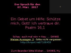 Der Spruch fuer 07.03.2017