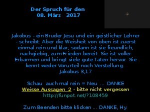 Der Spruch fuer 08.03.2017