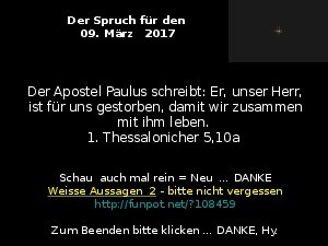 Der Spruch fuer 09.03.2017