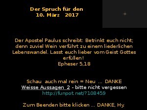 Der Spruch fuer 10.03.2017