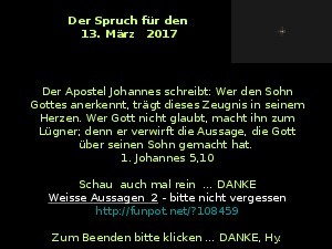 Der Spruch fuer 13.03.2017