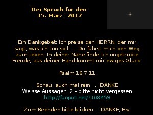 Der Spruch fuer 15.03.2017