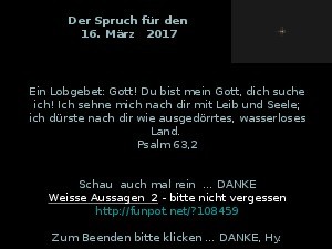 Der Spruch fuer 16.03.2017