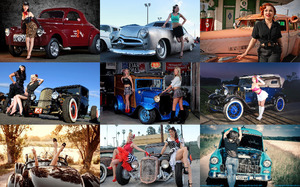 Retro Cars Girls 1 - Retro Autos und Mdchen 1