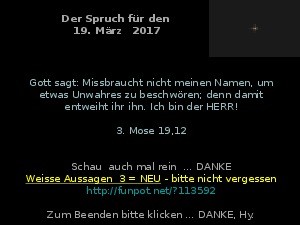 Der Spruch fuer 19.03.2017