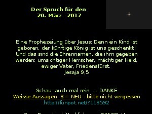 Der Spruch fuer 20.03.2017