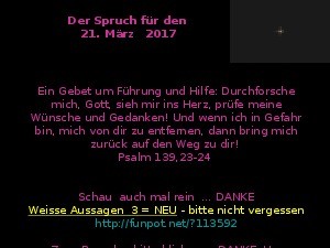 Der Spruch fuer 21.03.2017