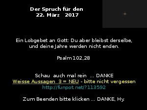 Der Spruch fuer 22.03.2017