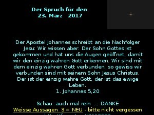 Der Spruch fuer 23.03.2017