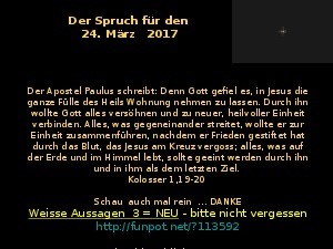 Der Spruch fuer 24.03.2017