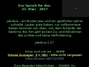 Der Spruch fuer 27.03.2017