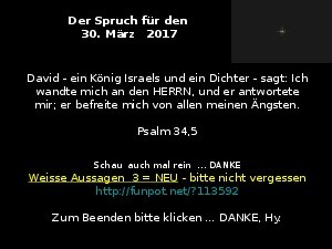 Der Spruch fuer 30.03.2017