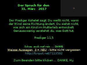 Der Spruch fuer 31.03.2017