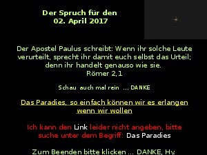 Der Spruch fuer 02.04.2017