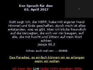 Der Spruch fuer 03.04.2017