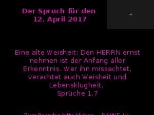 Der Spruch fr 12.04.2017