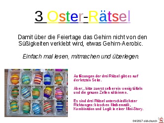 klicke hier, um die Datei herunterzuladen Drei Osterrätsel