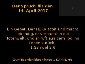 Der Spruch fuer 14.04.2017