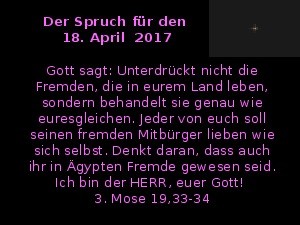 Der Spruch fuer 18.04.2017