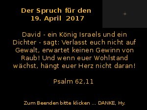 Der Spruch fuer 19.04.2017