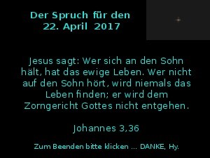 Der Spruch fuer 22.04.2017