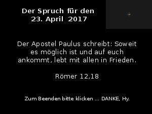Der Spruch fuer 23.04.2017
