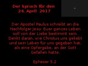 Der Spruch fuer 24.04.2017