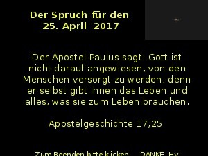 Der Spruch fuer 25.04.2017