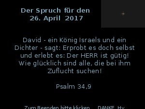 Der Spruch fuer 26.04.2017