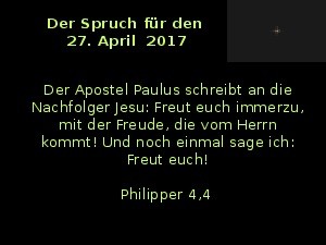 Der Spruch fuer 27.04.2017