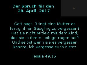Der Spruch fuer 28.04.2017